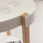 Trolley en haya natural y polipropileno blanco con ruedas Pineto Viadurini