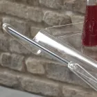 Carro plegable en cristal acrílico transparente 2 bandejas - Aristocles Viadurini