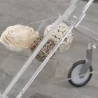 Carro plegable en cristal acrílico transparente 2 bandejas - Aristocles Viadurini