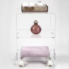 Carro de objetos con ruedas de plexiglás Made in Italy - Rudolf Viadurini