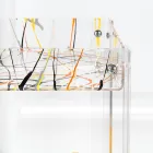 Carrito de comida en plexiglás transparente Made in Italy - Galatius Viadurini