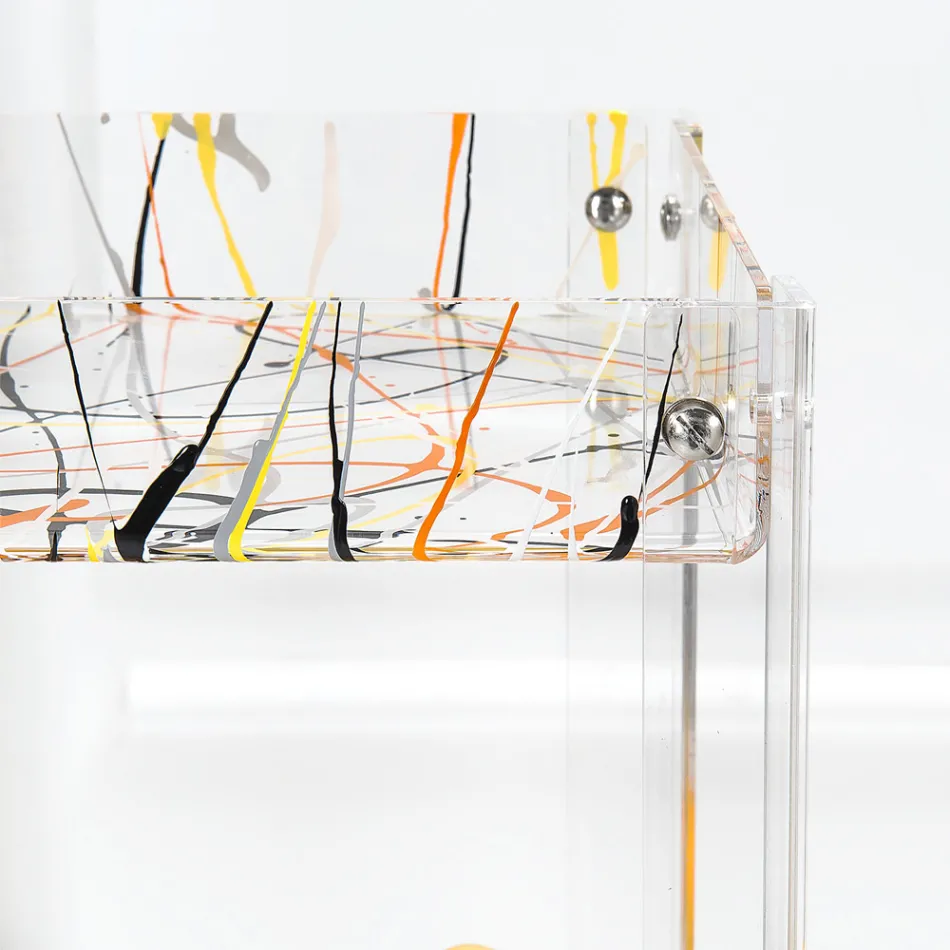 Carrito de comida en plexiglás transparente Made in Italy - Galatius Viadurini