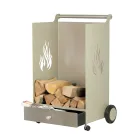 Carro de madera con cajón y ruedas Made in Italy - Alpaca Viadurini