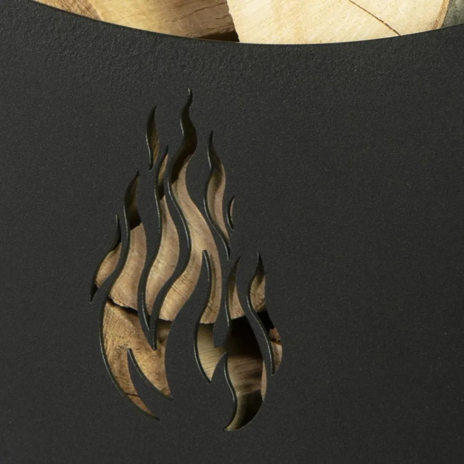 Carro de madera de metal con 4 ruedas Made in Italy - Coccinella Viadurini