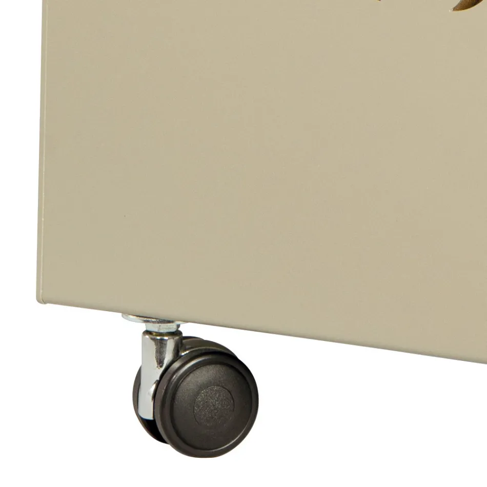 Carro de madera de metal con 4 ruedas Made in Italy - Coccinella Viadurini