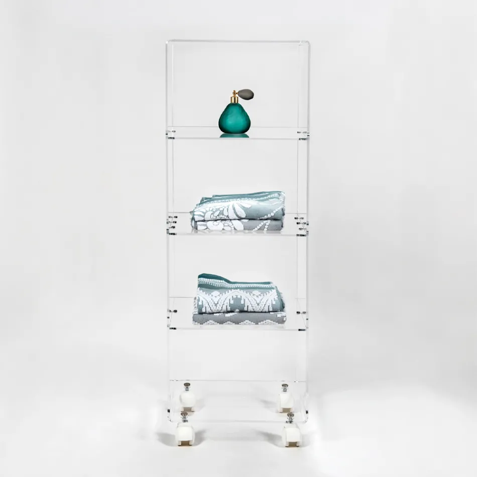 Carro de almacenamiento de cocina de plexiglás Made in Italy - Ercolano Viadurini