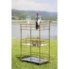 Carrito de comida con estructura de hierro acabado dorado - Viviana Viadurini