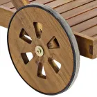 Carrito de comida para jardín en madera de acacia de diseño - Roxen Viadurini