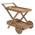 Carrito de madera de acacia de diseño - Roxen