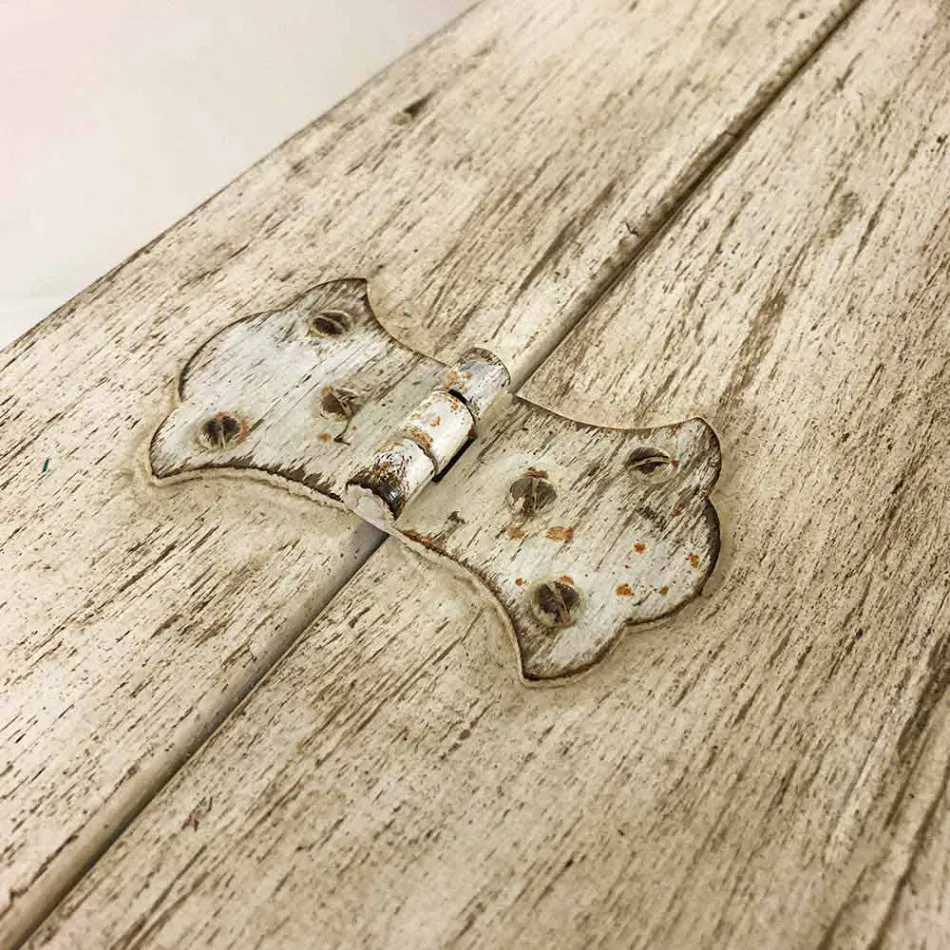 Cofre hecho a mano en madera maciza con perfiles dorados Made in Italy - Caio Viadurini