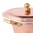 Cacerola de Cobre Cónico Estañado a Mano y Tapa 24 cm - Marialuna Viadurini