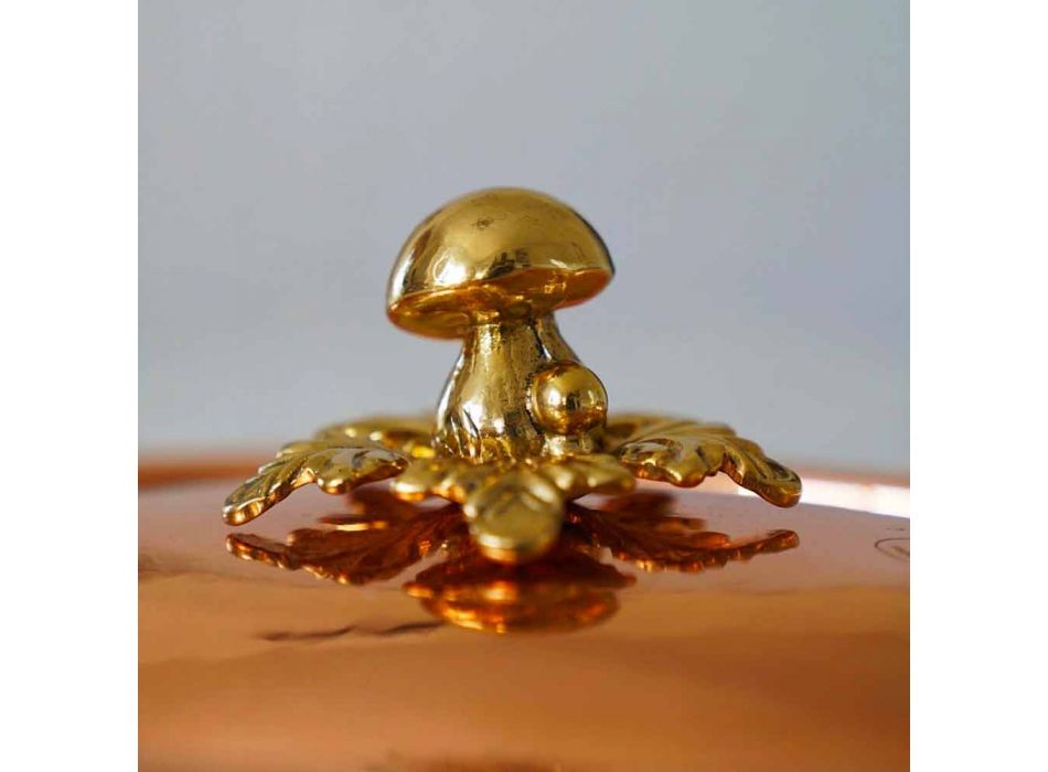 Cacerola ovalada de cobre estañado a mano para horno y tapa 37x26 cm - Mariag