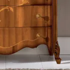 Cómoda de 7 cajones en madera de nogal con incrustaciones Made in Italy - Commodus Viadurini
