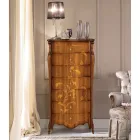 Cómoda de 7 cajones en madera de nogal con incrustaciones Made in Italy - Commodus Viadurini