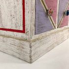 Cómoda de madera hecha a mano con cajones de colores Made in Italy - Brighella Viadurini