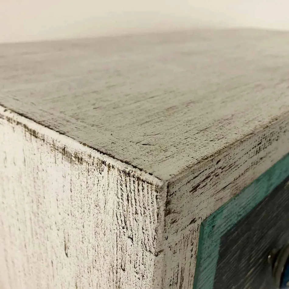 Cajonera artesanal en madera de abeto con 3 cajones Made in Italy - Mono Viadurini