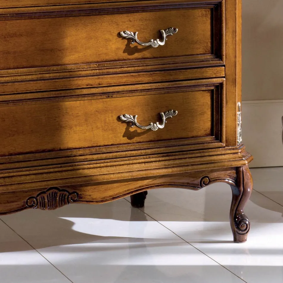 Cómoda de dormitorio clásica de 4 cajones Made in Italy - Richard Viadurini