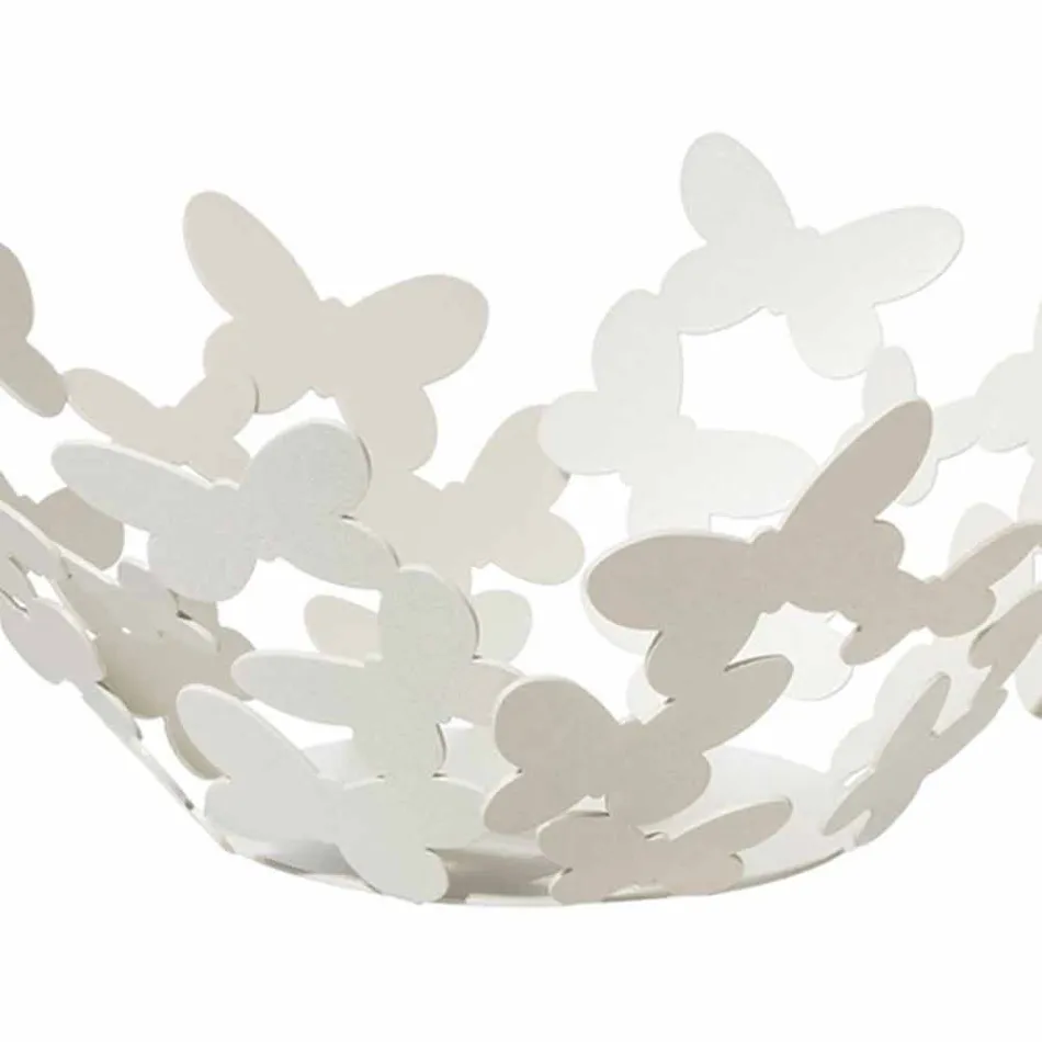 Pieza central de diseño en hierro blanco, beige o marfil Made in Italy - Leiden Viadurini