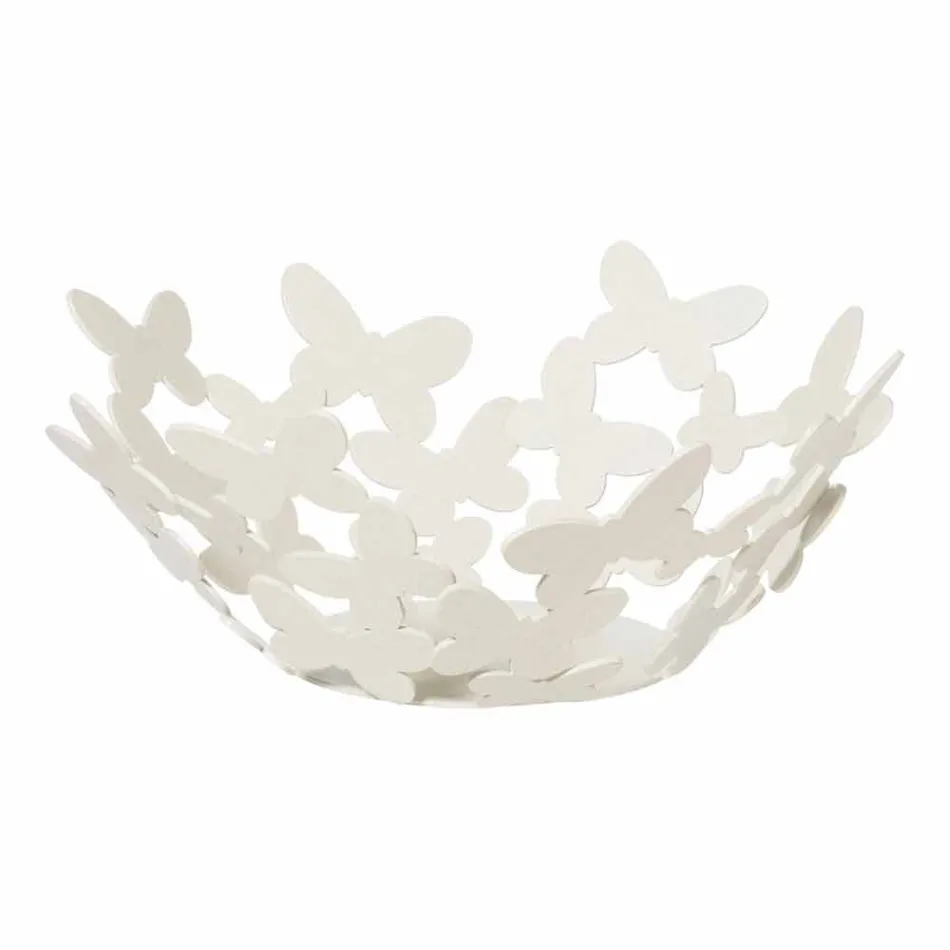 Pieza central de diseño en hierro blanco, beige o marfil Made in Italy - Leiden Viadurini