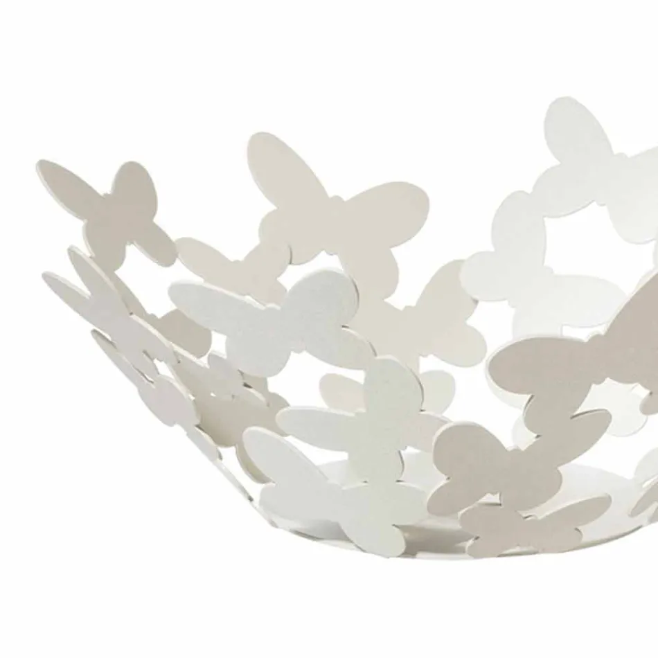 Pieza central de diseño en hierro blanco, beige o marfil Made in Italy - Leiden Viadurini