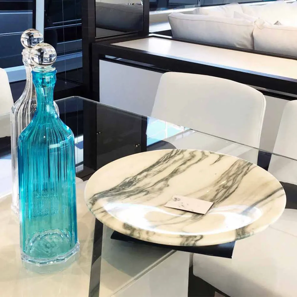 Centro de mesa en mármol y metal Brezza della Versilia Made in Italy - Amabile Viadurini