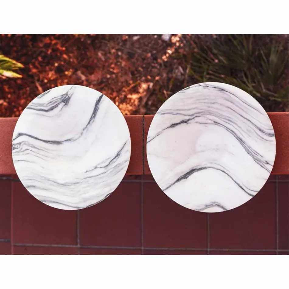 Centro de mesa en mármol y metal Brezza della Versilia Made in Italy - Amabile Viadurini