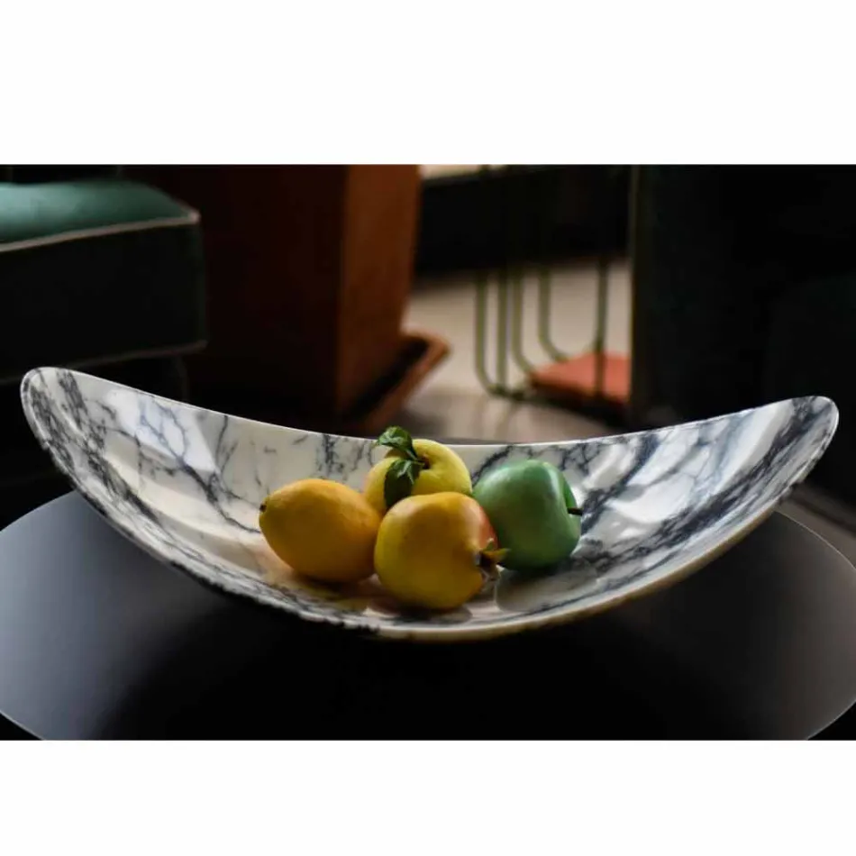 Centro de mesa en mármol Paonazzo de diseño Made in Italy - Libeccio Viadurini