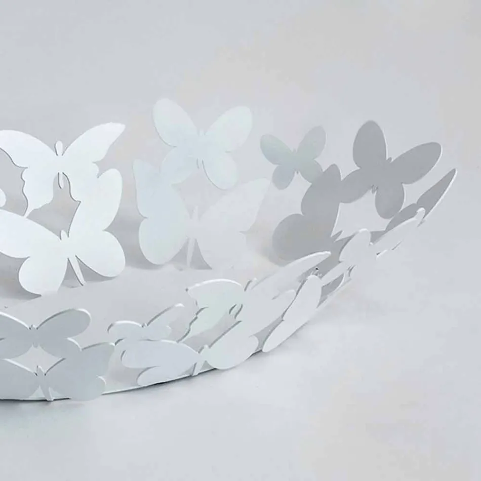 Centro de mesa ovalado moderno en hierro blanco o beige hecho en Italia - Leiden Viadurini