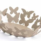 Centro de mesa ovalado moderno en hierro blanco o beige hecho en Italia - Leiden Viadurini