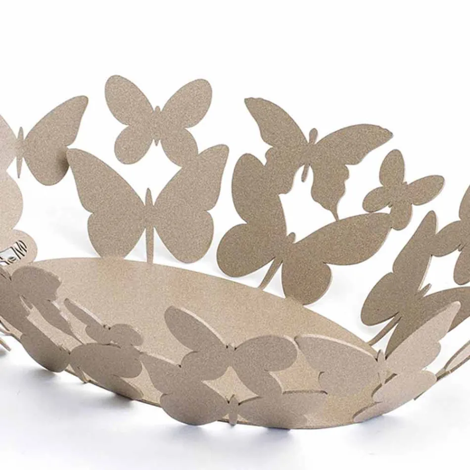 Centro de mesa ovalado moderno en hierro blanco o beige hecho en Italia - Leiden Viadurini