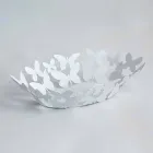 Centro de mesa ovalado moderno en hierro blanco o beige hecho en Italia - Leiden Viadurini