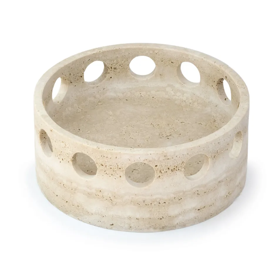 Centro de mesa/bandeja de bolsillo de mármol satinado Made in Italy - Hinata Viadurini