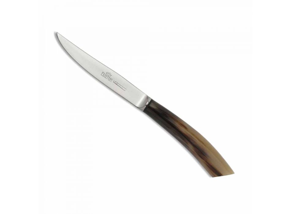 Bloque de madera de olivo con 6 cuchillos para carne Made in Italy - Bloque Viadurini