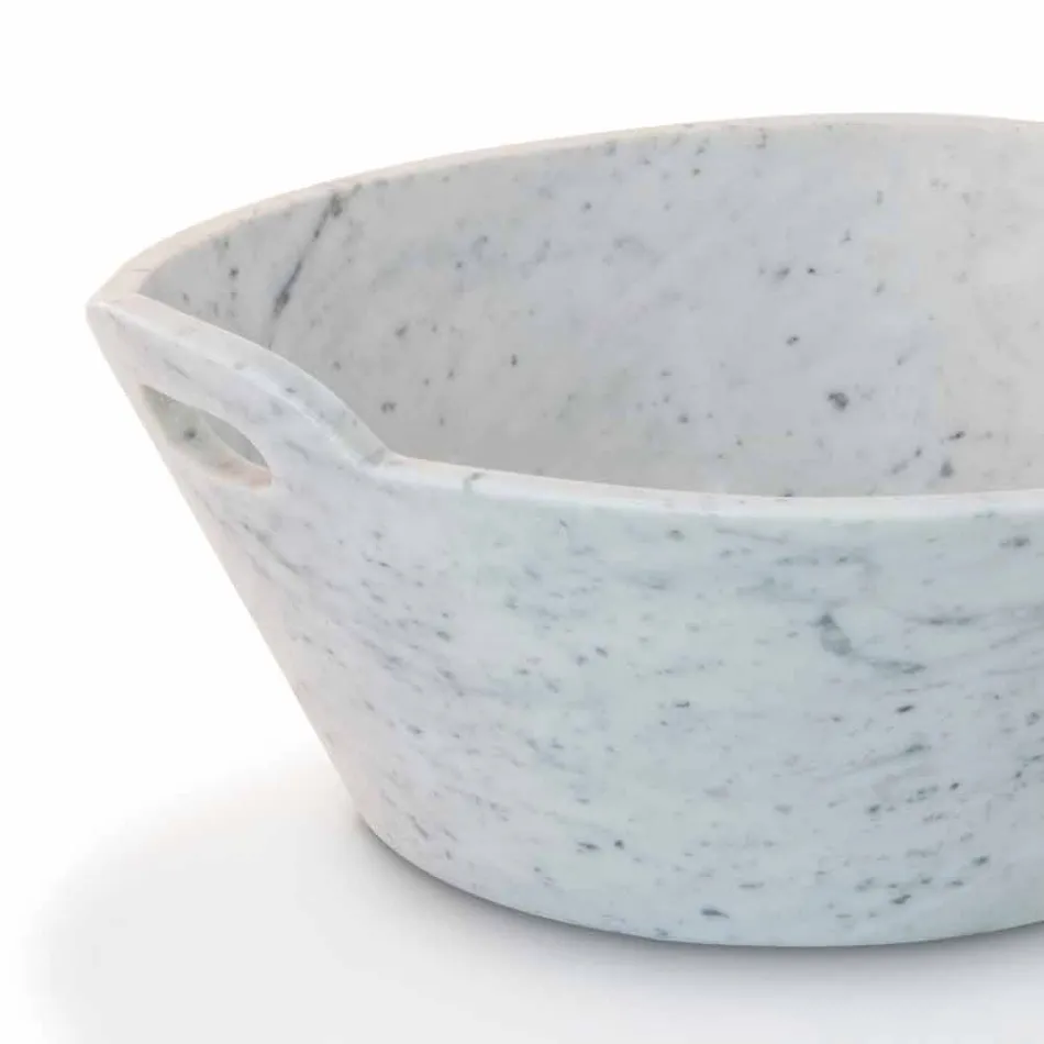 Cesta en mármol blanco de Carrara de diseño de lujo italiano - Tinozzo Viadurini