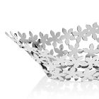 Canasta de pan de metal plateado Decoraciones florales de diseño de lujo - Terraceo Viadurini