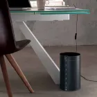 Cesto de papel de desecho en cuero regenerado artesanal Battista. Viadurini