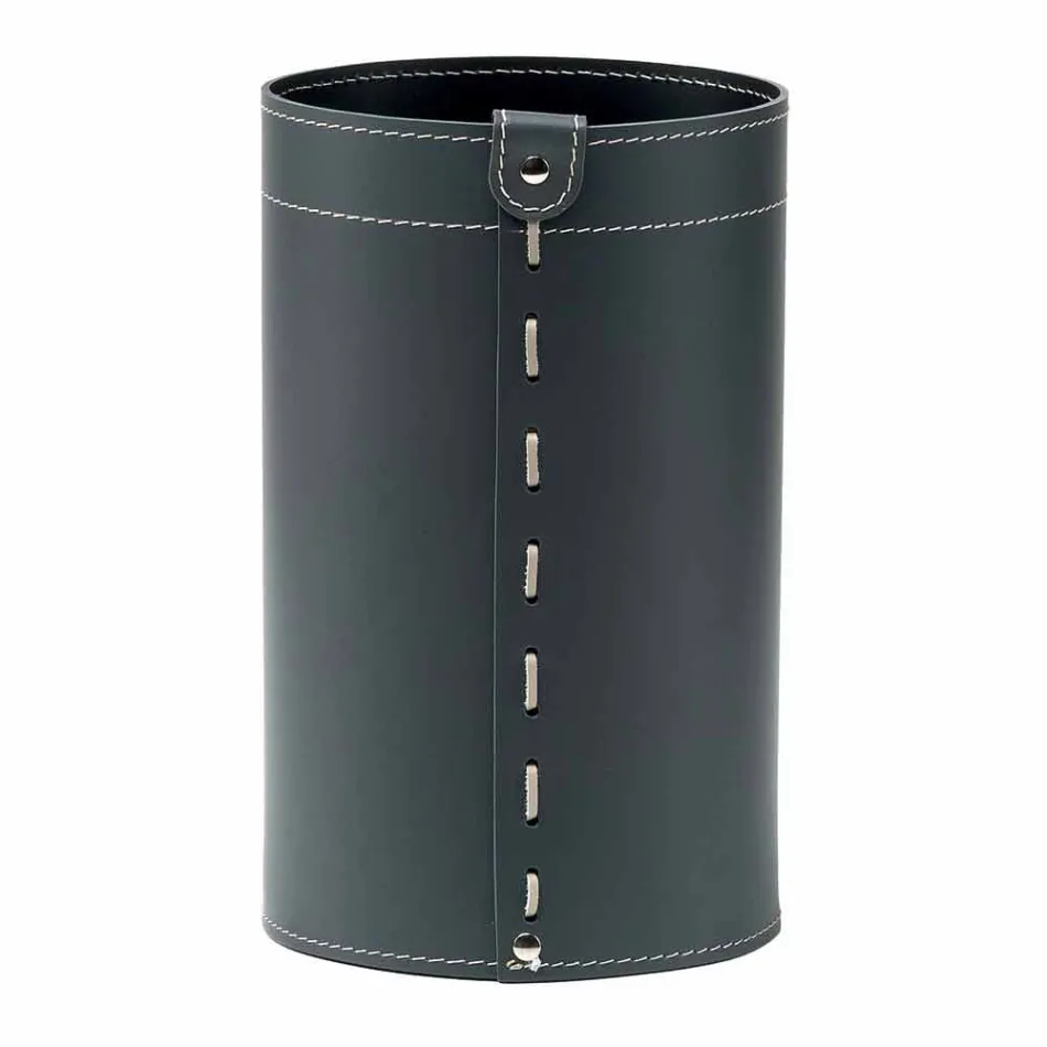 Cesto de papel de desecho en cuero regenerado artesanal Battista. Viadurini