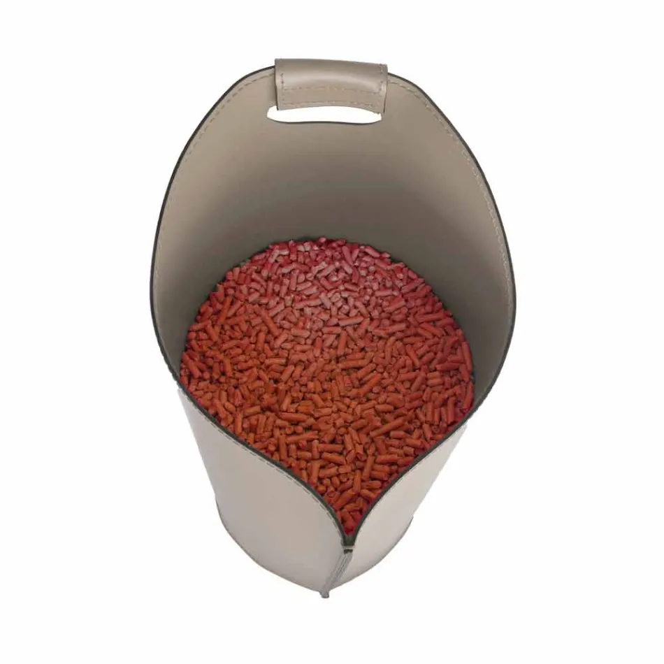 soporte de la pastilla cubierta cesta de cuero de diseño 15 Kg Sapel Viadurini