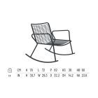 Chaise longue mecedora para exteriores en metal galvanizado Made in Italy - Vikas Viadurini