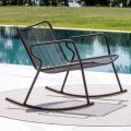 Chaise longue mecedora para exteriores en metal galvanizado Made in Italy - Vikas