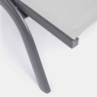 Chaise Longue para exterior en Aluminio y Textilene con Ruedas, 4 Piezas - Monalisa Viadurini