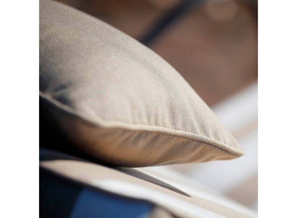 Chaise Longue para exterior en hierro y tela hecha a mano Made in Italy - Relax Viadurini