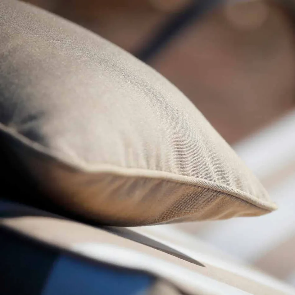 Chaise Longue para exterior en hierro y tela hecha a mano Made in Italy - Relax Viadurini