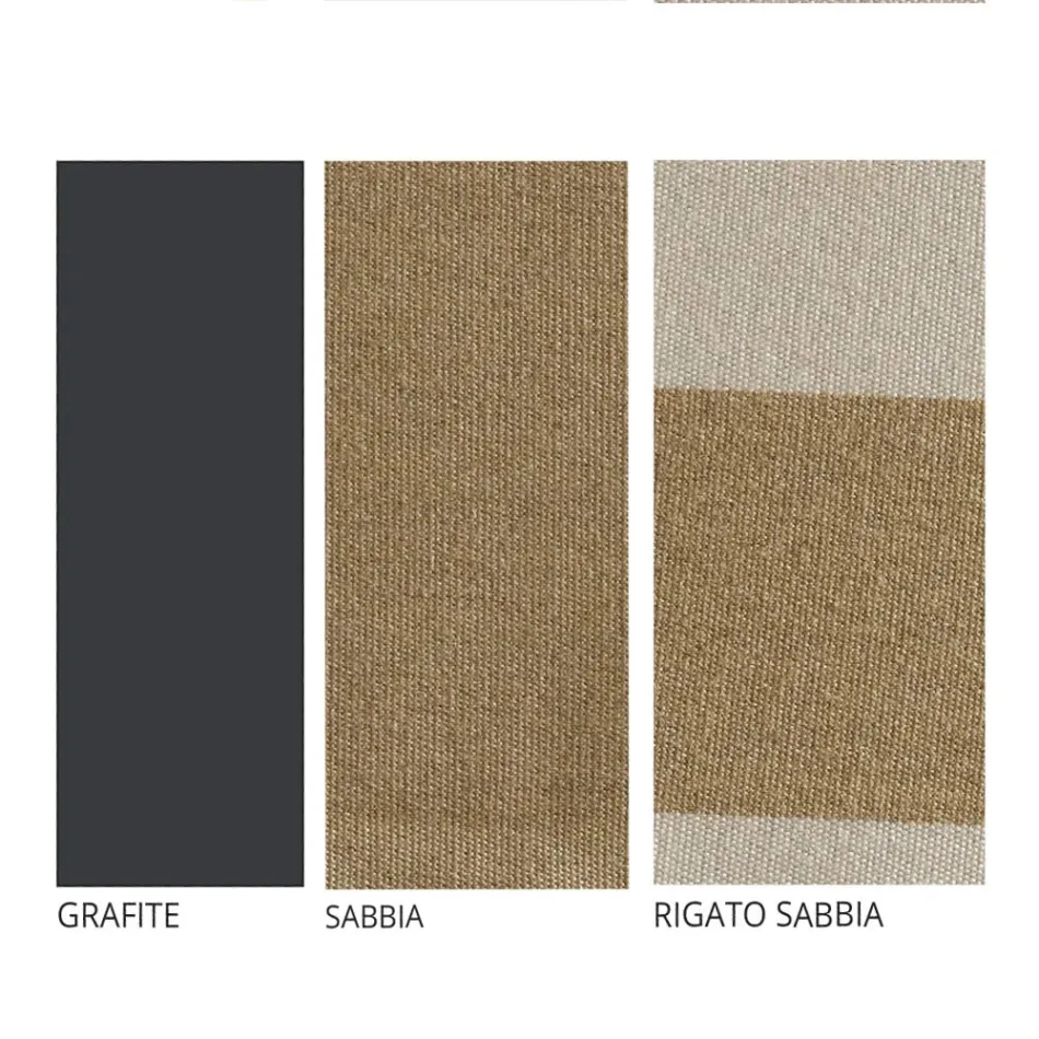 Chaise Longue para exterior en hierro y tela hecha a mano Made in Italy - Relax Viadurini