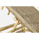 Chaise Longue de exterior en ramas de teca y tejido de fibra sintética - Tecno Viadurini