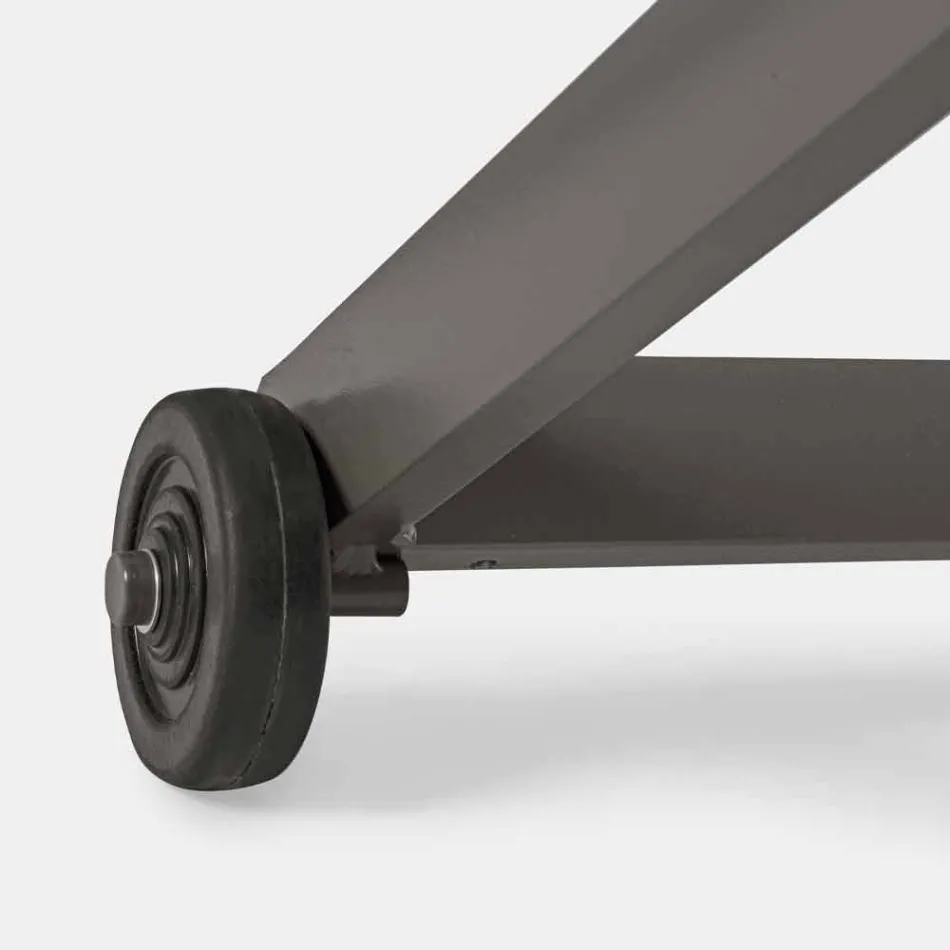 Chaise Longue para exterior en Textilene y Aluminio con Ruedas, 4 Piezas - Babilonia Viadurini