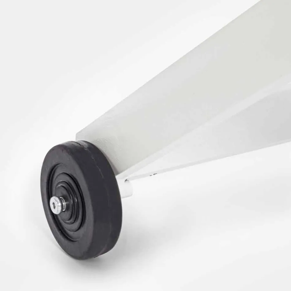 Chaise Longue para exterior en Textilene y Aluminio con Ruedas, 4 Piezas - Babilonia Viadurini