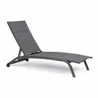 Chaise Longue para exterior en Textilene y Aluminio con Ruedas, 4 Piezas - Babilonia Viadurini