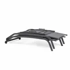 Chaise Longue para exterior en Textilene y Aluminio con Ruedas, 4 Piezas - Babilonia Viadurini
