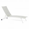 Chaise Longue para exterior en Textilene y Aluminio con Ruedas, 4 Piezas - Babilonia